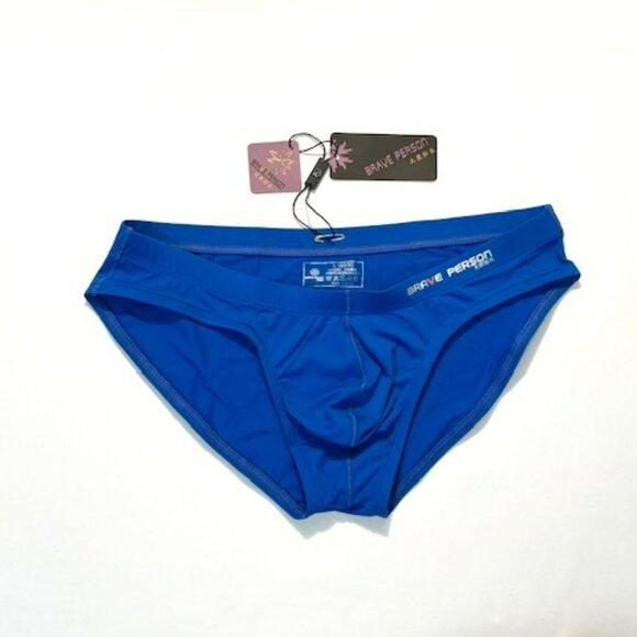 "Brave Person" Men's Swim Bikini Brief - Blue (BP9791-BL) Contoured Pouch - Picture 3 of 10